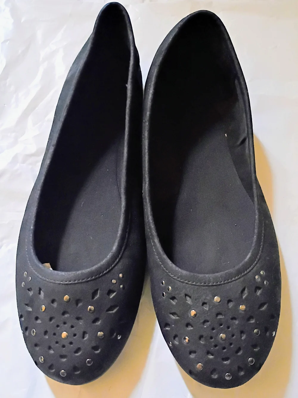 Women's Black Studded Ballet Flats